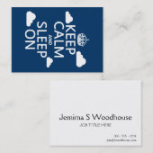 Houd Calm en Slaap aan (kleur aanpassen) Visitekaartje (Voorkant / Achterkant)