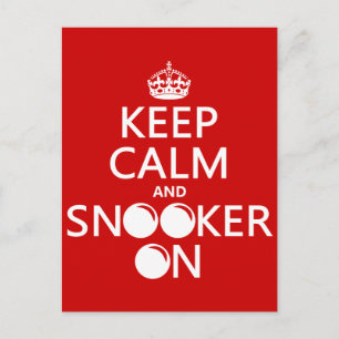 Houd Calm en Snooker aan (alle kleuren) Briefkaart