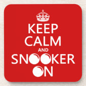 Houd Calm en Snooker aan (alle kleuren) Onderzetter (Voorkant)