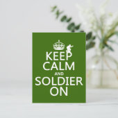 Houd Calm en Soldier aan (om het even welke achter Briefkaart (Staand voorkant)