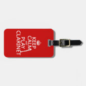 Houd Calm en Spel Clarinet (om het even welke acht Bagagelabel (Voorkant horizontaal)