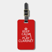 Houd Calm en Spel Clarinet (om het even welke acht Bagagelabel (Voorkant verticaal)