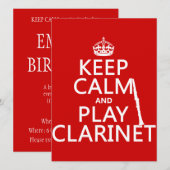 Houd Calm en Spel Clarinet (om het even welke acht Kaart (Voorkant / Achterkant)