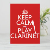 Houd Calm en Spel Clarinet (om het even welke acht Kaart (Staand voorkant)