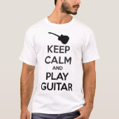 Houd Calm en Spel Guitar Mannen Witte T-shirt (Voorkant)