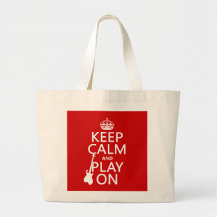 Houd Calm en Spel op (gitaar) (om het even welke k Grote Tote Bag