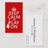 Houd Calm en Spel op (gitaar) (om het even welke k Visitekaartje (Voorkant / Achterkant)