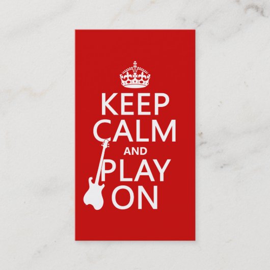 Houd Calm en Spel op (gitaar) (om het even welke k Visitekaartje (Voorkant)