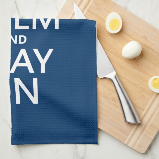 Houd Calm en Spel op (harp) (om het even welke kle Theedoek (Quarter Fold)