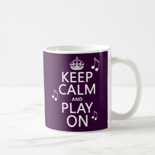 Houd Calm en Spel op - muzieknoten - alle kleuren Koffiemok
