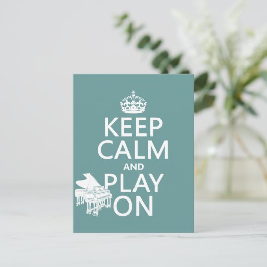 Houd Calm en Spel op (Piano) (om het even welke ac Briefkaart (Staand voorkant)