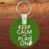 Houd Calm en Spel op (saxofone) (om het even welke Sleutelhanger (Voorkant)