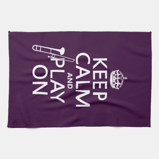 Houd Calm en Spel op (Trombone) (om het even welke Theedoek (Horizontaal)
