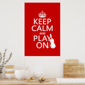 Houd Calm en Spel op (viool) (om het even welke kl Poster (Keuken)