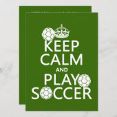 Houd Calm en Spel Voetbal (om het even welke kleur Kaart (Voorkant / Achterkant)