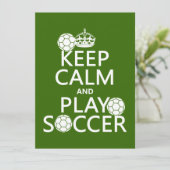 Houd Calm en Spel Voetbal (om het even welke kleur Kaart (Staand voorkant)