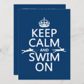 Houd Calm en Swim aan (in om het even welke kleur) Kaart (Voorkant / Achterkant)