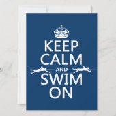 Houd Calm en Swim aan (in om het even welke kleur) Kaart (Voorkant)