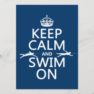 Houd Calm en Swim aan (in om het even welke kleur) Kaart