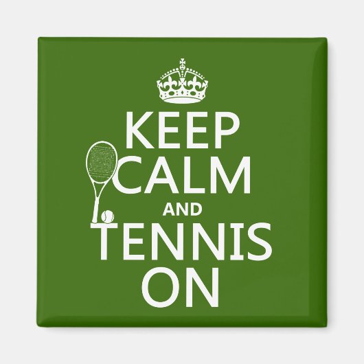 Houd Calm en Tennis aan (om het even welke achterg Magneet (Voorkant)