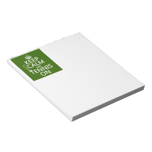 Houd Calm en Tennis aan (om het even welke achterg Notitieblok (Schuin)