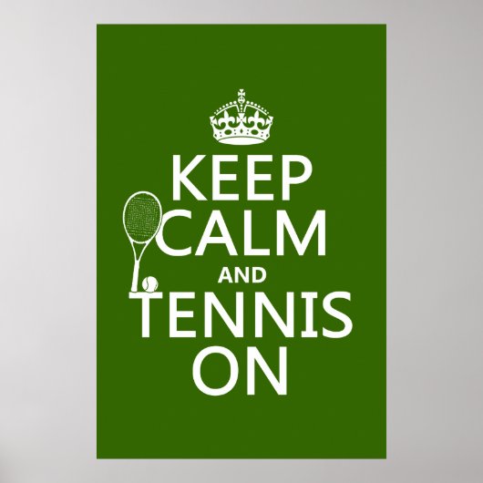 Houd Calm en Tennis aan (om het even welke achterg Poster (Voorkant)