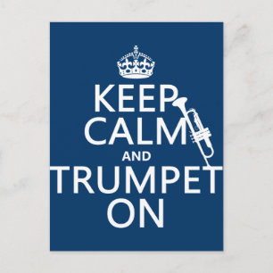 Houd Calm en Trumpet aan (om het even welke achter Briefkaart