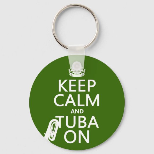 Houd Calm en Tuba aan (om het even welke achtergro Sleutelhanger (Voorkant)