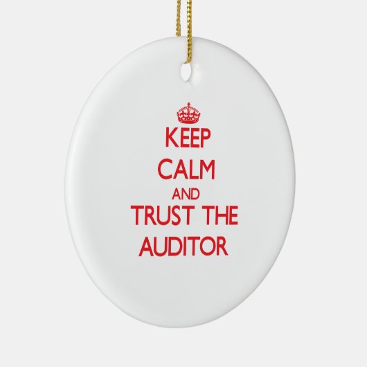 Houd Calm en vertrouw op de Auditor Keramisch Ornament (Rechts)