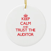 Houd Calm en vertrouw op de Auditor Keramisch Ornament (Voorkant)