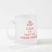 Houd Calm en vertrouw op de Binnenlandse Ontwerper Matglas Koffiemok (Links)