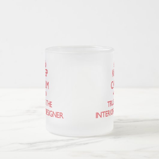 Houd Calm en vertrouw op de Binnenlandse Ontwerper Matglas Koffiemok (Center)