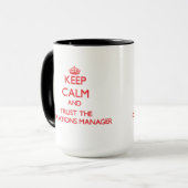 Houd Calm en vertrouw op de Manager van Verrichtin Mok (Voorkant links)