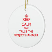 Houd Calm en vertrouw op de Projectmanager Keramisch Ornament (Links)