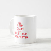 Houd Calm en vertrouw op de tolk Koffiemok (Voorkant links)
