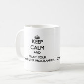 Houd Calm en vertrouw op uw computerprogrammeur Koffiemok (Voorkant links)