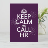 Houd Calm en Vraag u (om het even welke kleur) Kaart (Staand voorkant)