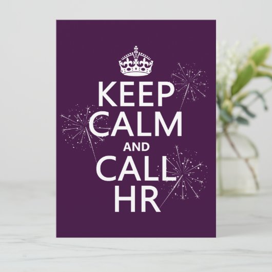 Houd Calm en Vraag u (om het even welke kleur) Kaart (Staand voorkant)