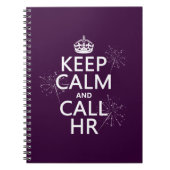 Houd Calm en Vraag u (om het even welke kleur) Notitieboek (Voorkant)