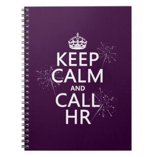 Houd Calm en Vraag u (om het even welke kleur) Notitieboek