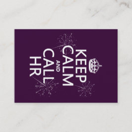 Houd Calm en Vraag u (om het even welke kleur) Visitekaartje