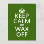 Houd Calm en Wax uit (om het even welke achtergron Briefkaart (Voorkant)