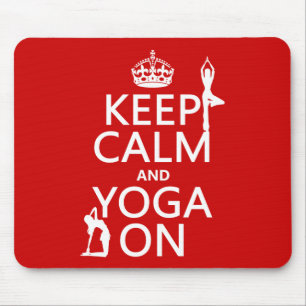 Houd Calm en Yoga aan (pas kleuren aan) Muismat