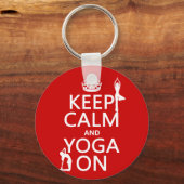 Houd Calm en Yoga aan (pas kleuren aan) Sleutelhanger (Voorkant)