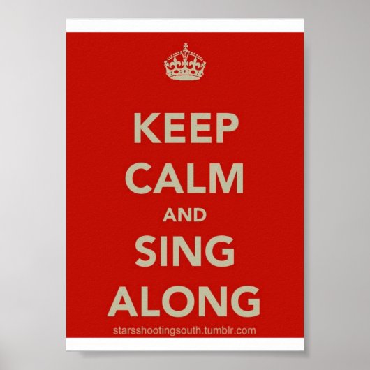 Houd Calm en Zing Along Poster (Voorkant)