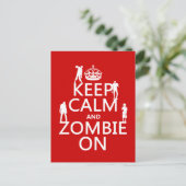 Houd Calm en Zombie aan (in om het even welke kleu Briefkaart (Staand voorkant)