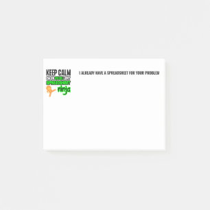 Houd Calm EXCELlent SPREADSHEET NINJA Post-it® Notes