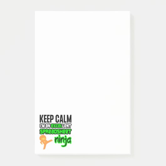 Houd Calm EXCELlent SPREADSHEET NINJA Post-it® Notes (Voorkant)