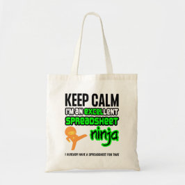 Houd Calm EXCELlent SPREADSHEET NINJA Tote Bag