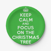 Houd Calm Focus-kerstboom Papieren Bordje (Voorkant)